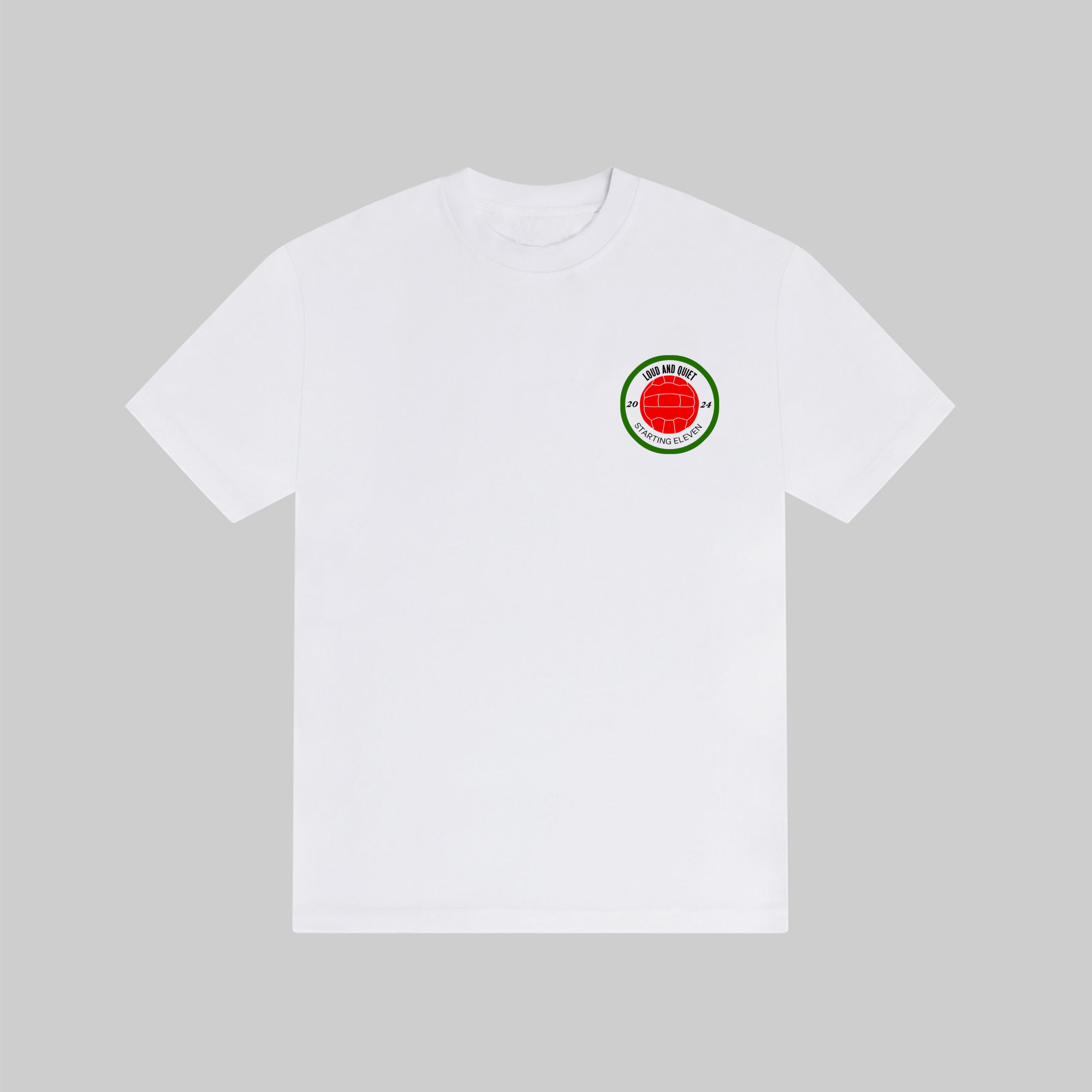 Front of the L&Q Starting Eleven charity t-shirt