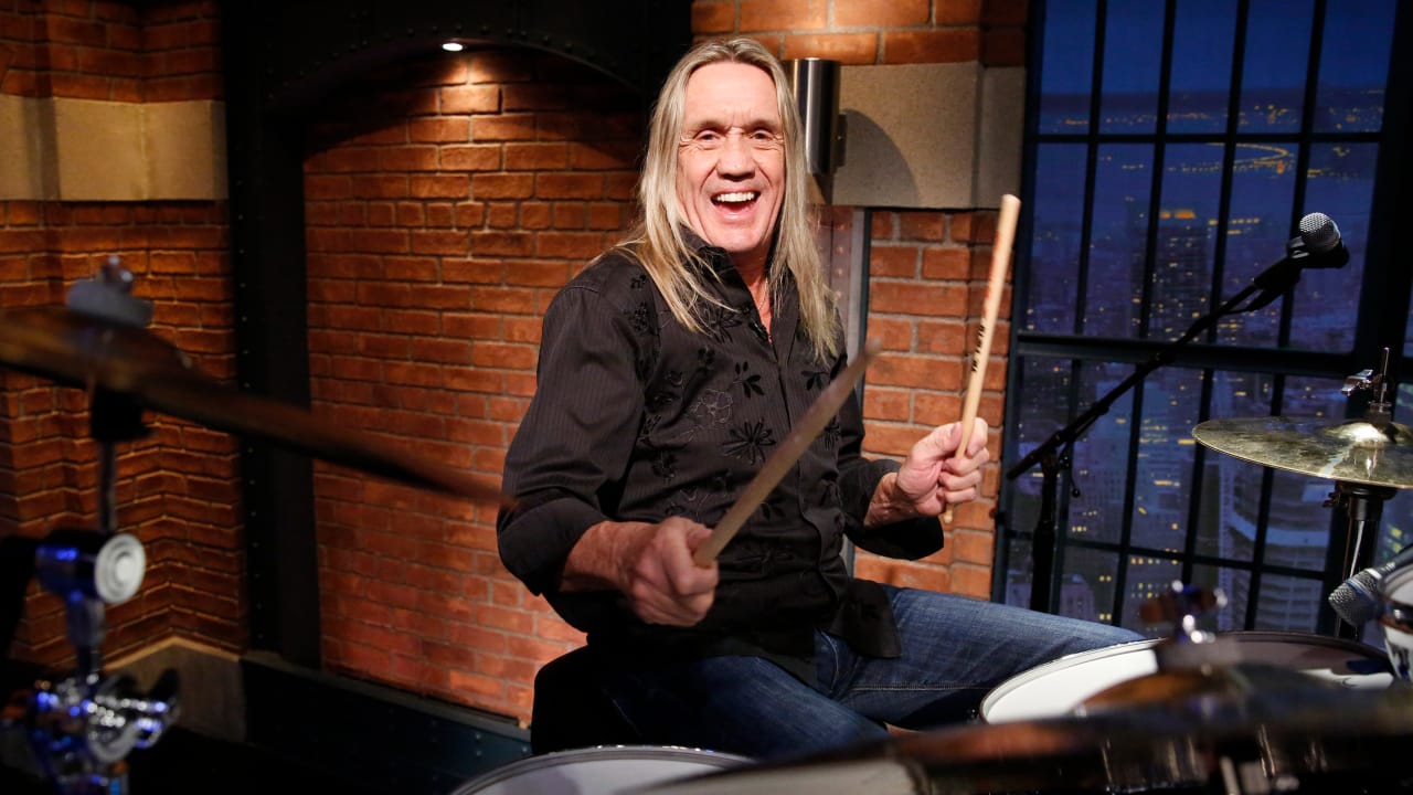 Nicko McBrain of Iron Maiden in action